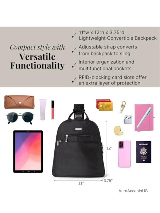 Mini Convertible Backpack Purse with RFID Protection - Lightweight Machine main image 5